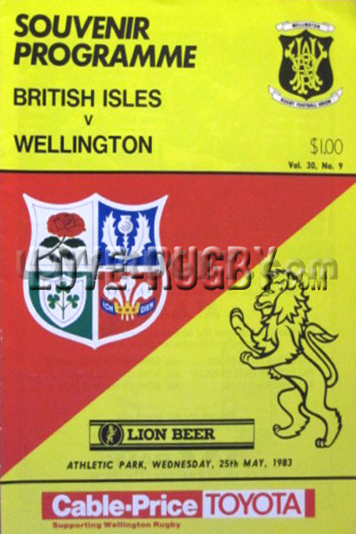 1983 Wellington v British Lions  Rugby Programme